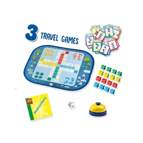 Set de 3 jocuri copii - Ludo, Quartet si Blocuri de viteza