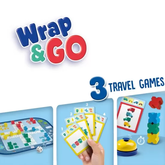 Set de 3 jocuri copii - Ludo, Quartet si Blocuri de viteza
