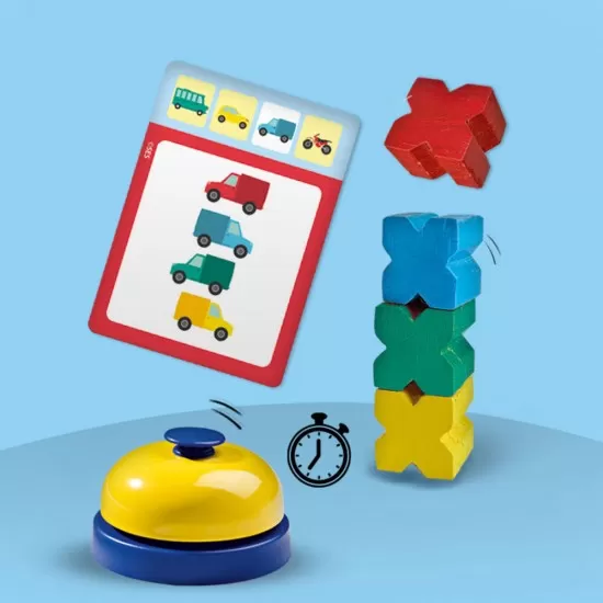 Set de 3 jocuri copii - Ludo, Quartet si Blocuri de viteza