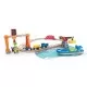 Set de joaca circuit din lemn - Port cu trenuri, vapoare si camioane Set de joaca circuit din lemn - Port cu trenuri, vapoare si camioane