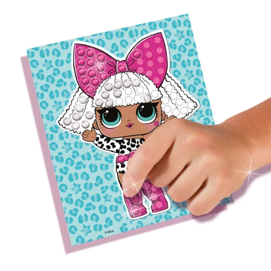 Set creativ L.O.L. - Mozaic si abtibilduri cu sclipici si diamante