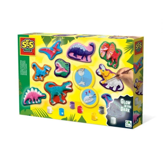 Set de lucru manual pentru copii cu dinozauri fosforescenti Set de lucru manual pentru copii cu dinozauri fosforescenti