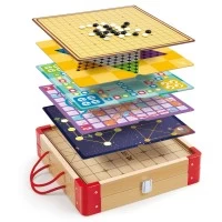 Set 22 jocuri clasice in cutie depozitare Hape
