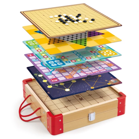 Set 22 jocuri clasice in cutie depozitare Hape