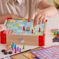 Set 22 jocuri clasice in cutie depozitare Hape