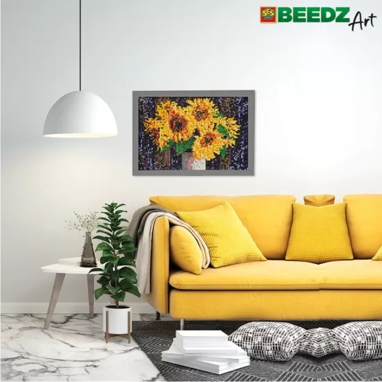 Set margele de calcat Beedz Art - Floarea soarelui Set margele de calcat Beedz Art - Floarea soarelui