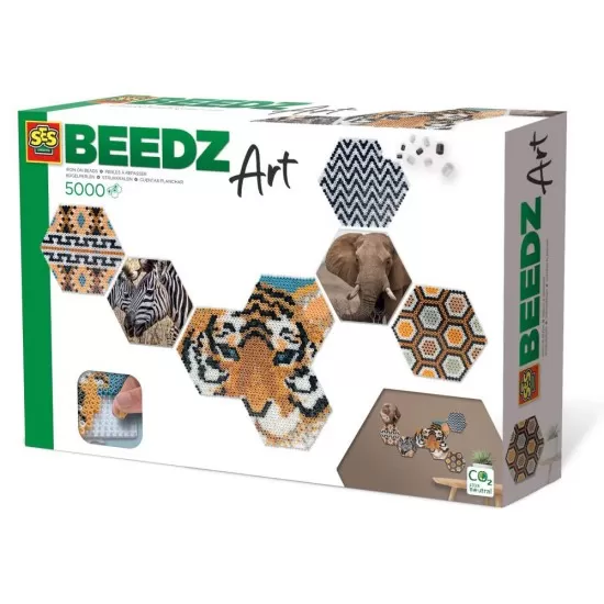 Set margele de calcat Beedz Art - Safari cu placi hexagonale Set margele de calcat Beedz Art - Safari cu placi hexagonale