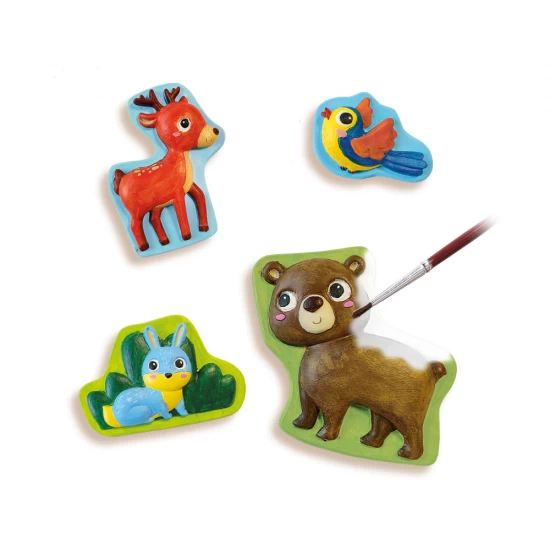 Set pentru copii cu mulaj si pictura cu animale din padure Set pentru copii cu mulaj si pictura cu animale din padure