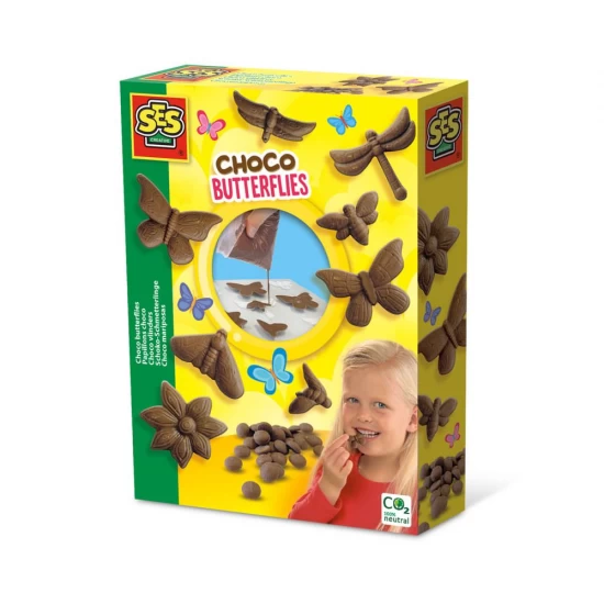 Set pentru copii de facut ciocolata cu forme de fluturi Set pentru copii de facut ciocolata cu forme de fluturi