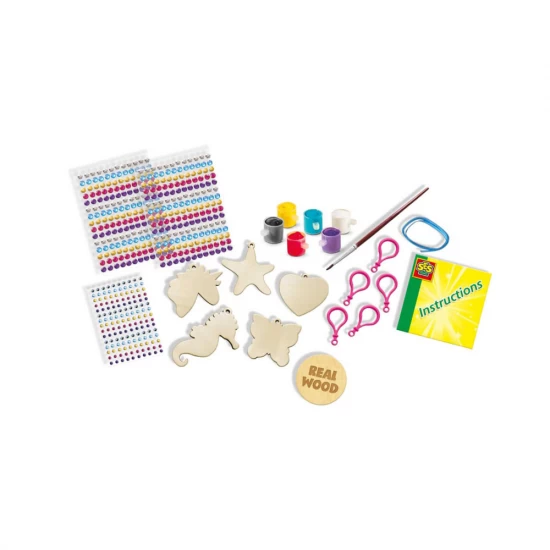 Set creativ brelocuri din lemn Set creativ brelocuri din lemn