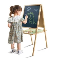 Sevalet pentru copii pliabil din bambus cu 2 fete si accesorii Hape 13 piese