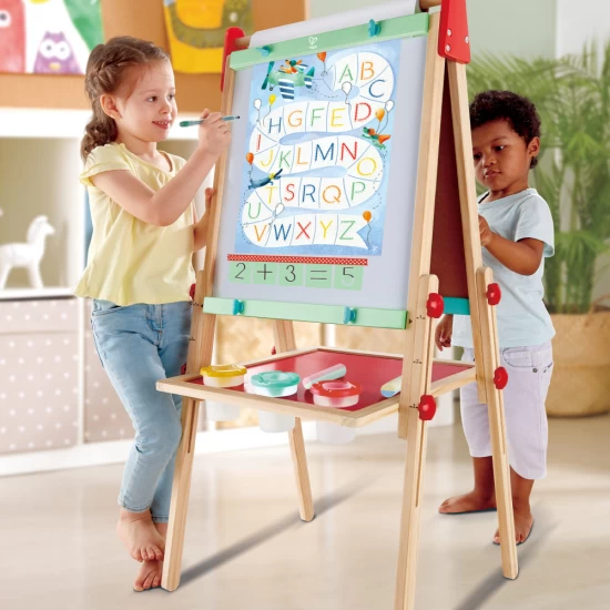 Tabla magnetica dubla cu set creatie pentru copii Hape Tabla magnetica dubla cu set creatie pentru copii Hape
