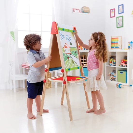Tabla magnetica dubla cu set creatie pentru copii Hape Tabla magnetica dubla cu set creatie pentru copii Hape