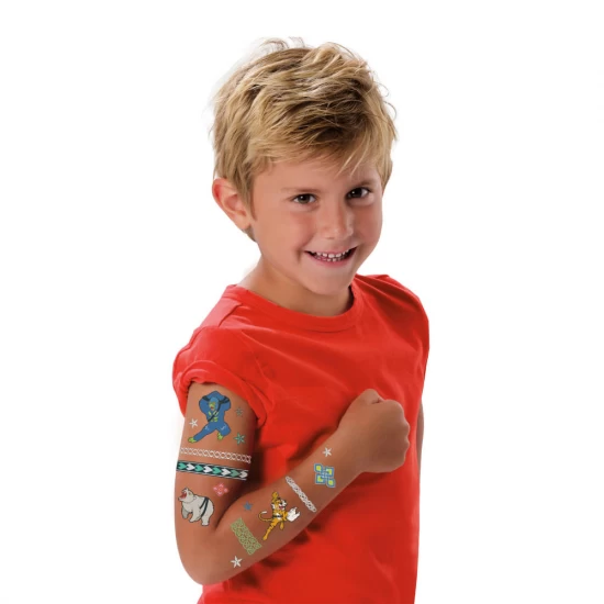 Set 45 tatuaje pentru copii cu efect metalic, Animale salbatice, +3 ani