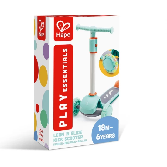 Trotineta Glide Kick Scooter cu roti luminoase Hape Turcoaz
