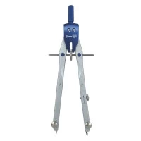 Trusa compas scolar din metal satinat cu 3 accesorii in blister
