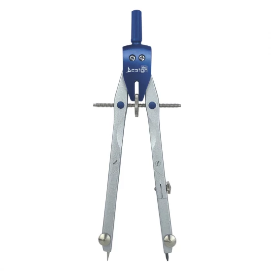 Trusa compas scolar din metal satinat cu 3 accesorii in blister