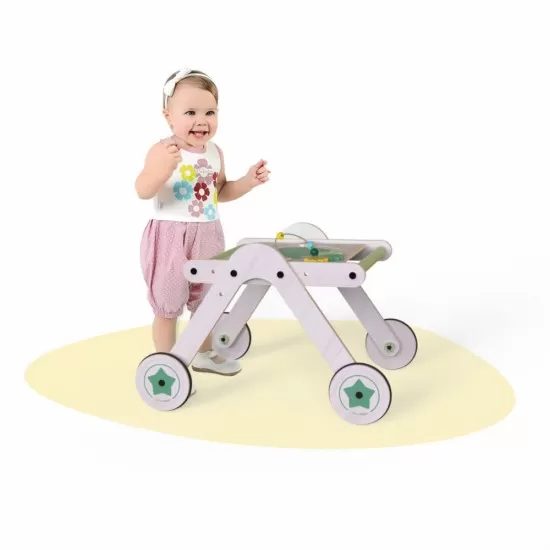 Antepremergator din lemn 2 in 1 MamaToyz cu masuta de activitati Antepremergator din lemn 2 in 1 MamaToyz cu masuta de activitati
