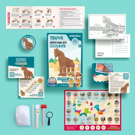 Set arheologic educational si puzzle 3D Arkerobox Grecia Antica - Calul Troian Set arheologic educational si puzzle 3D Arkerobox Grecia Antica - Calul Troian