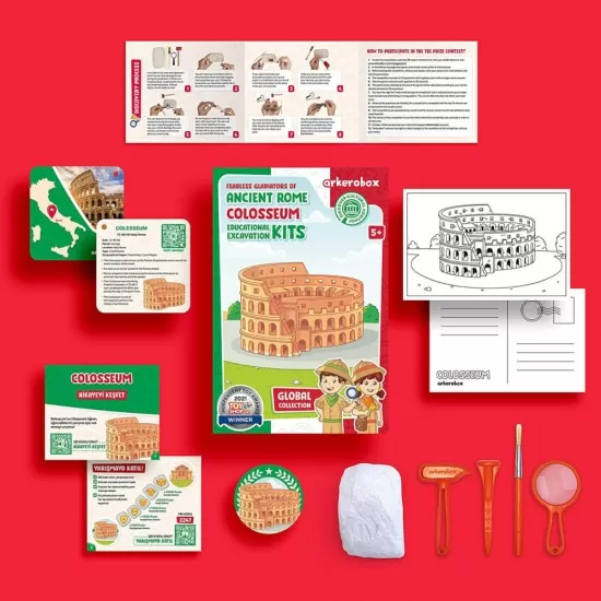 Set arheologic educational si puzzle 3D Arkerobox Roma antica - Colosseum Set arheologic educational si puzzle 3D Arkerobox Roma antica - Colosseum