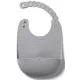 Baveta bebelusi Miniware Roll & Lock, 100% din silicon alimentar Grey Baveta bebelusi Miniware Roll & Lock, 100% din silicon alimentar Grey