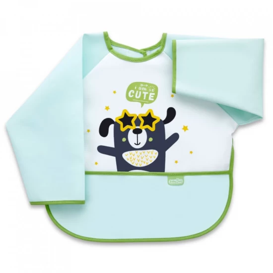 Baveta cu maneci si buzunar BabyJem Polly Bib Culoare Bleu Baveta cu maneci si buzunar BabyJem Polly Bib Culoare Bleu
