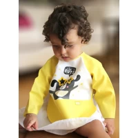 Baveta cu maneci si buzunar BabyJem Polly Bib Culoare Galben