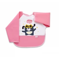 Baveta cu maneci si buzunar BabyJem Polly Bib Culoare Roz