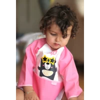Baveta cu maneci si buzunar BabyJem Polly Bib Culoare Roz