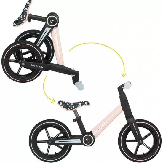 Bicicleta pliabila fara pedale Skiddou Ronny Keep Pink Roz Bicicleta pliabila fara pedale Skiddou Ronny Keep Pink Roz