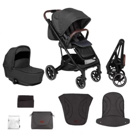 Carucior 2 in 1 Skiddou Moss Onyx Negru Carucior 2 in 1 Skiddou Moss Onyx Negru