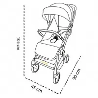 Carucior sport pliabil Skiddou Espoo+ Normandic Dream, ultracompact pentru calatorii, Gri