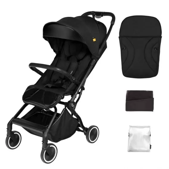 Carucior sport pliabil Skiddou Espoo+ Onyx, ultracompact pentru calatorii, Negru Carucior sport pliabil Skiddou Espoo+ Onyx, ultracompact pentru calatorii, Negru