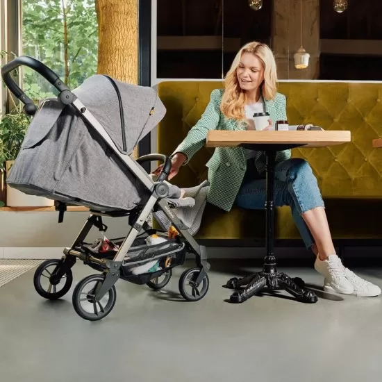 Carucior sport pliabil Skiddou Mell Normandic Dream, ultracompact pentru calatorii, Gri deschis Carucior sport pliabil Skiddou Mell Normandic Dream, ultracompact pentru calatorii, Gri deschis