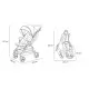 Carucior sport pliabil Skiddou Mell Normandic Dream, ultracompact pentru calatorii, Gri deschis Carucior sport pliabil Skiddou Mell Normandic Dream, ultracompact pentru calatorii, Gri deschis