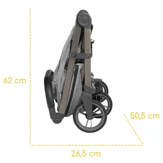 Carucior sport pliabil Skiddou Mell Normandic Dream, ultracompact pentru calatorii, Gri deschis Carucior sport pliabil Skiddou Mell Normandic Dream, ultracompact pentru calatorii, Gri deschis