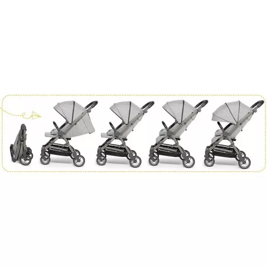 Carucior sport pliabil Skiddou Mell Normandic Dream, ultracompact pentru calatorii, Gri deschis Carucior sport pliabil Skiddou Mell Normandic Dream, ultracompact pentru calatorii, Gri deschis