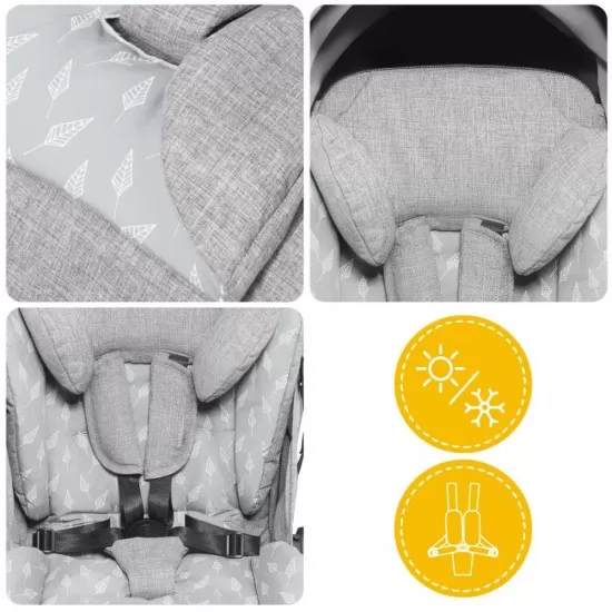 Carucior sport pliabil Skiddou Mell Normandic Dream, ultracompact pentru calatorii, Gri deschis Carucior sport pliabil Skiddou Mell Normandic Dream, ultracompact pentru calatorii, Gri deschis