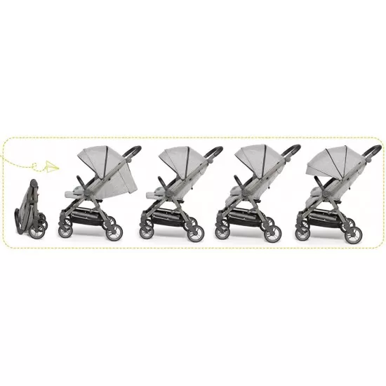 Carucior sport pliabil Skiddou Mell Onyx, ultracompact pentru calatorii, Negru Carucior sport pliabil Skiddou Mell Onyx, ultracompact pentru calatorii, Negru