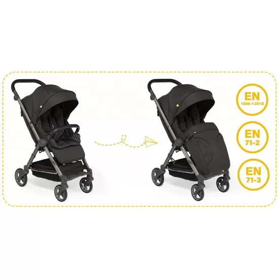 Carucior sport pliabil Skiddou Mell Onyx, ultracompact pentru calatorii, Negru Carucior sport pliabil Skiddou Mell Onyx, ultracompact pentru calatorii, Negru
