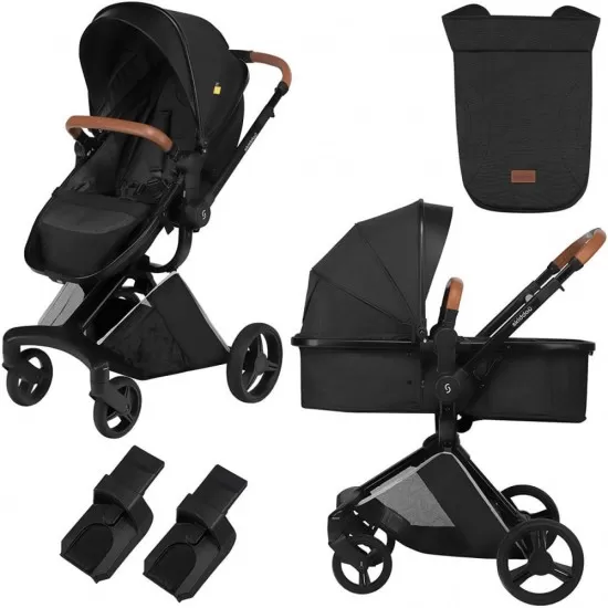 Carucior transformabil 2 in 1 Skiddou Nasjo Onyx Negru Carucior transformabil 2 in 1 Skiddou Nasjo Onyx Negru