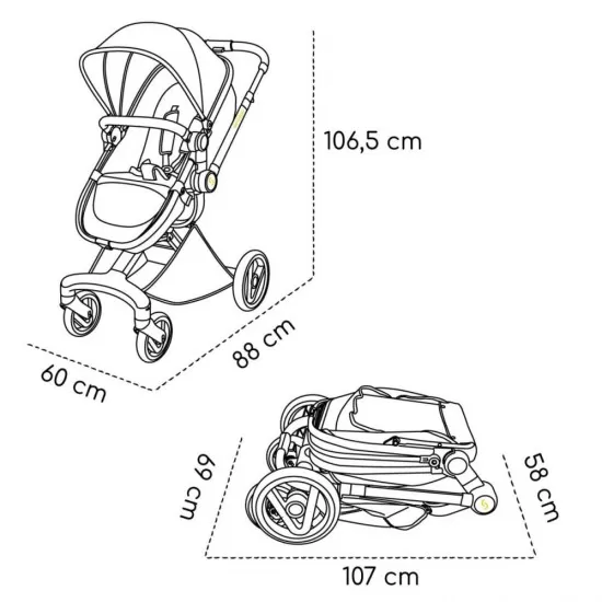 Carucior transformabil 2 in 1 Skiddou Nasjo Onyx Negru Carucior transformabil 2 in 1 Skiddou Nasjo Onyx Negru