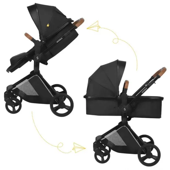 Carucior transformabil 2 in 1 Skiddou Nasjo Onyx Negru Carucior transformabil 2 in 1 Skiddou Nasjo Onyx Negru