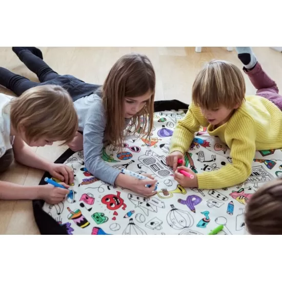 Covoras de joaca si saculet de jucarii 2 in 1 Toys - Coloreaza-ma Covoras de joaca si saculet de jucarii 2 in 1 Toys - Coloreaza-ma