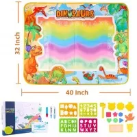 Covorasul Magic Drool Dino- 100x70cm - Jucarie educativa de colorat cu apa
