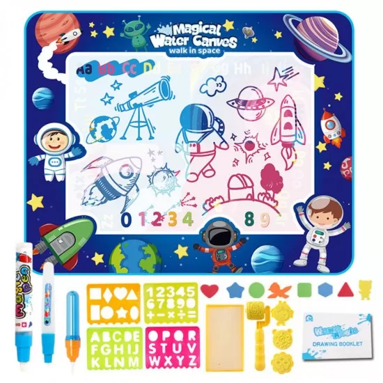 Covorasul Magic Drool Space 100x80cm - Jucarie educativa de colorat cu apa
