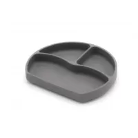 Farfurie din silicon cu 3 compartimente pentru auto-diversificare BabyJem Culoare Gri
