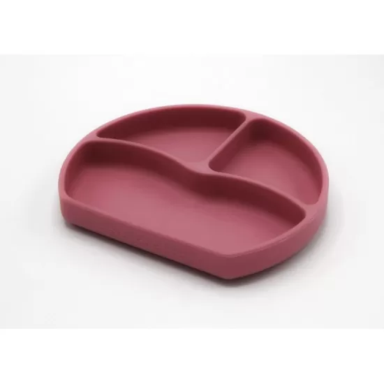 Farfurie din silicon cu 3 compartimente pentru auto-diversificare BabyJem Culoare Roz Farfurie din silicon cu 3 compartimente pentru auto-diversificare BabyJem Culoare Roz
