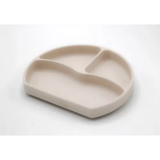 Farfurie din silicon cu 3 compartimente pentru auto-diversificare BabyJem Culoare Ecru Farfurie din silicon cu 3 compartimente pentru auto-diversificare BabyJem Culoare Ecru