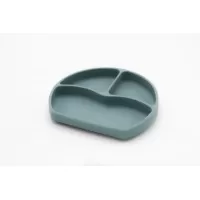 Farfurie din silicon cu 3 compartimente pentru auto-diversificare BabyJem Culoare Vernil